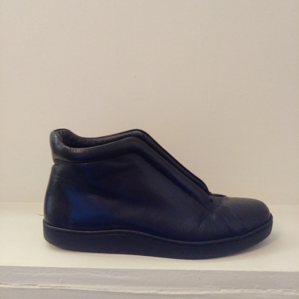 COS Black Leather Slip-on/off Ankle Booties